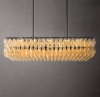 54 Inch Clear Murano Glass Rectangular Chandelier - Chiara