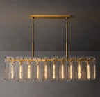 60 Inch Textured Glass Rectangular Chandelier - Calamette
