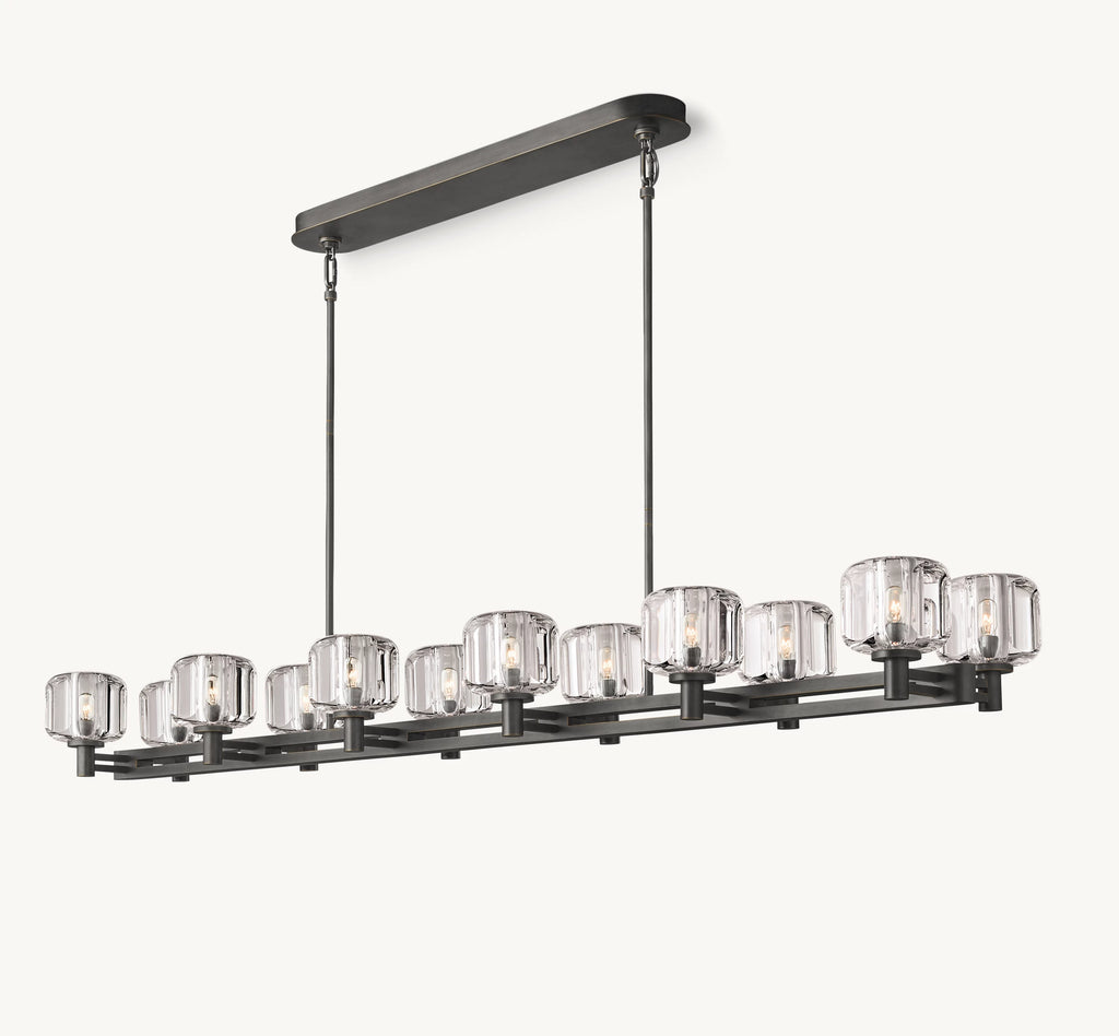 72 Inch Crystal Double Linear Candle Chandelier - Demaret