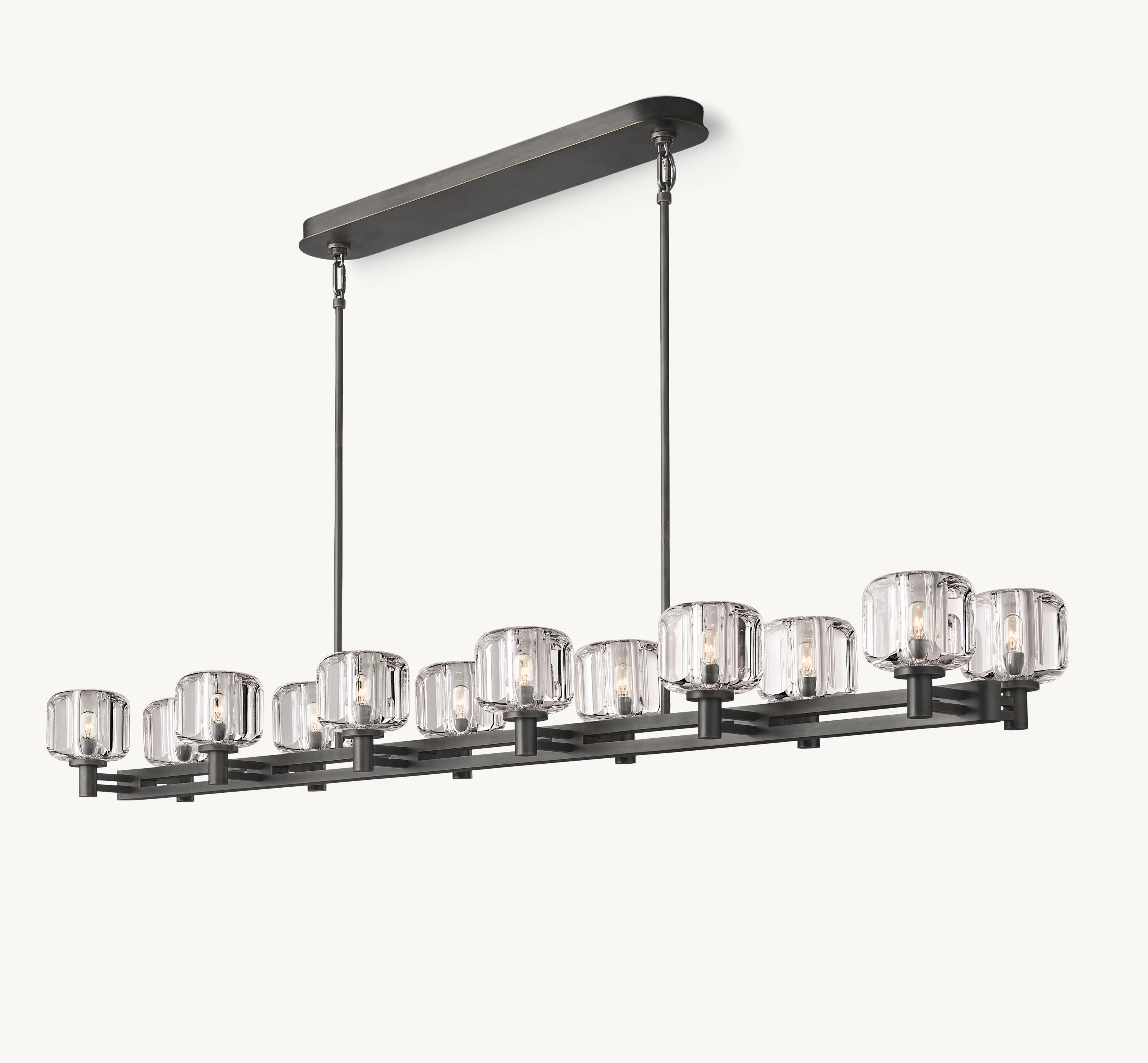 72 Inch Crystal Double Linear Candle Chandelier - Demaret