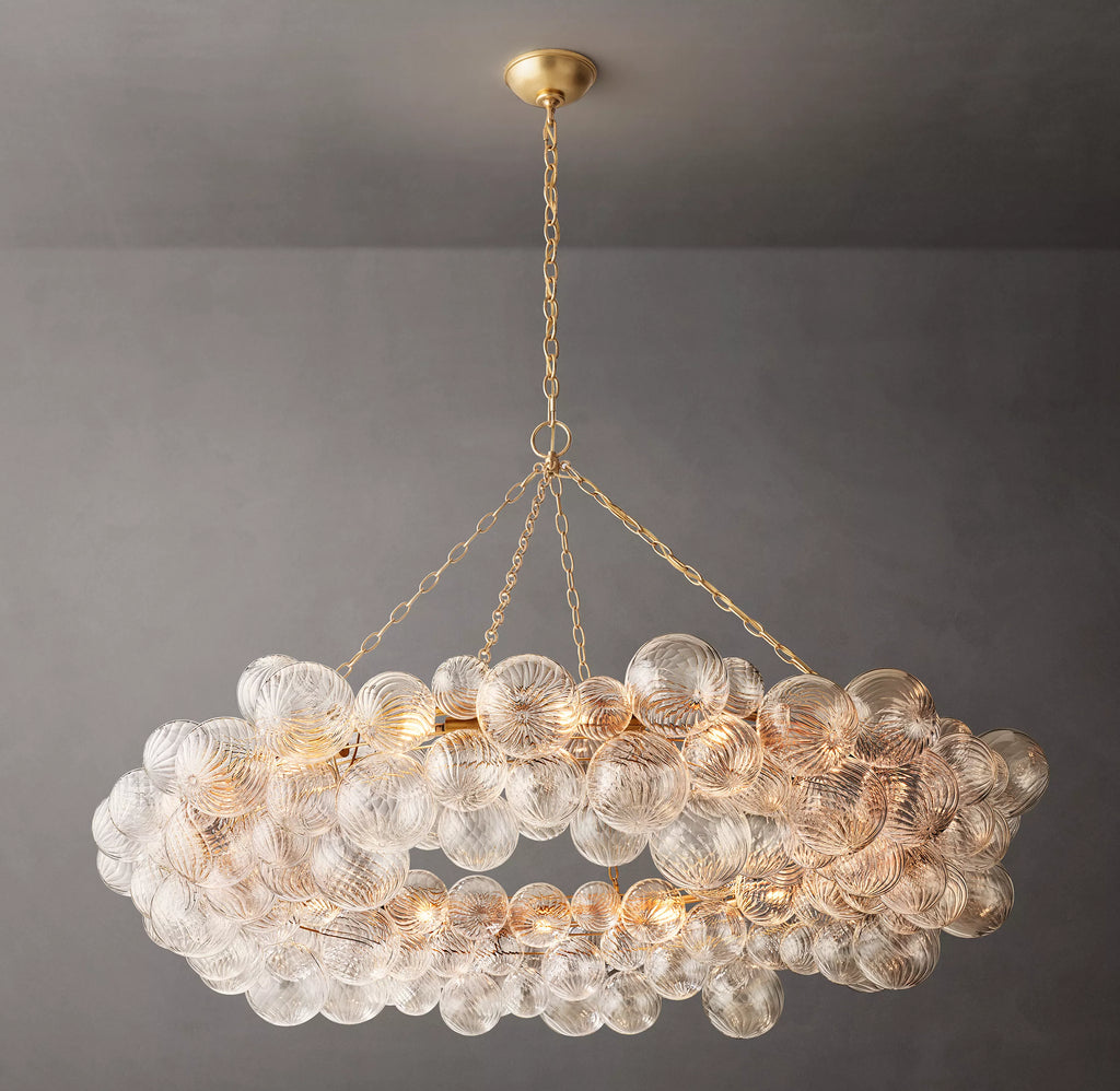54 Inch Glass Bubble Ring Chandelier - Talia