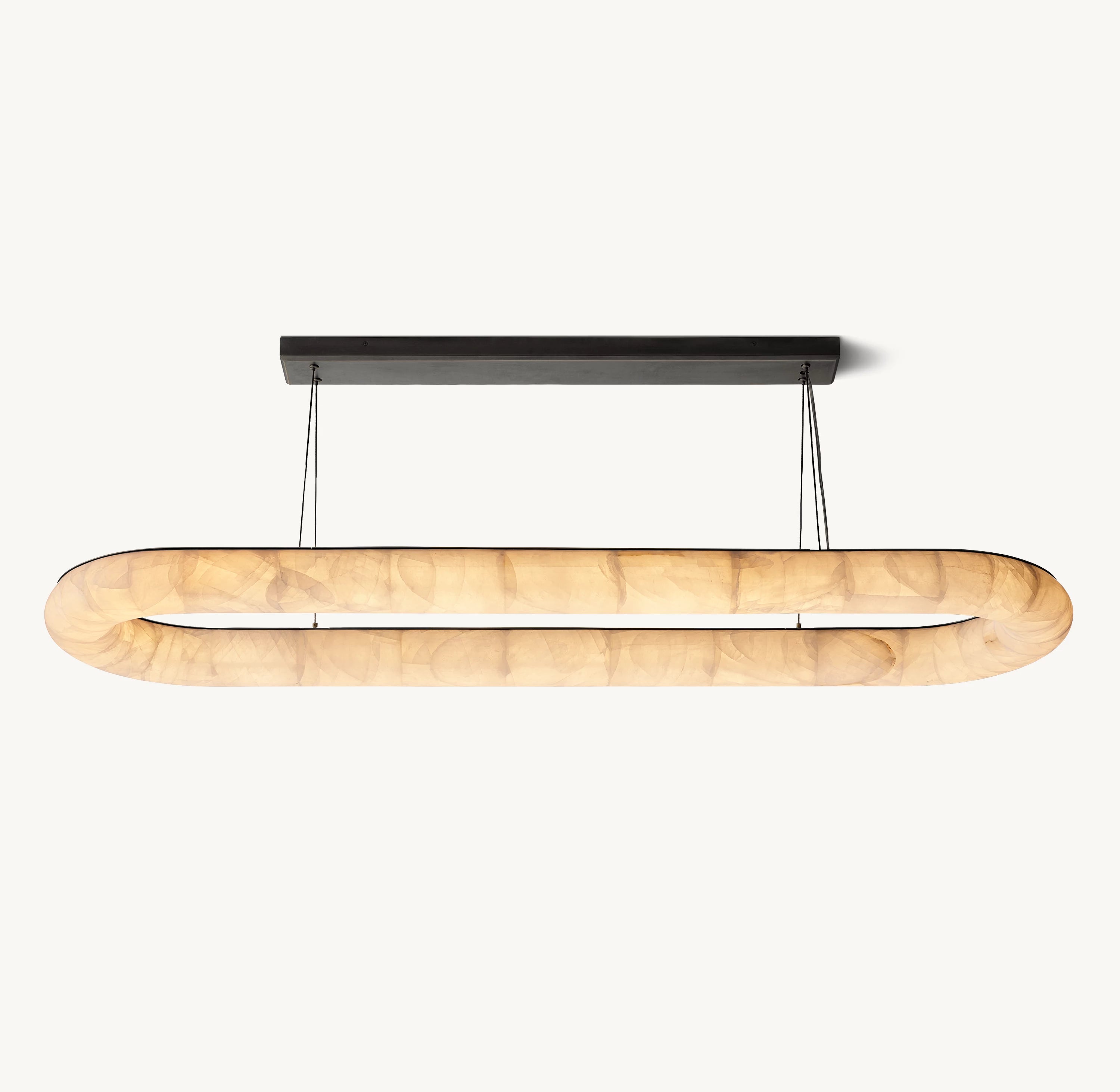 74 Inch Lisse Oval Alabaster Chandelier - Rivage