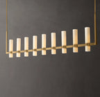 69 Inch Cylindrical Milk Glass Linear Chandelier - Ravelle