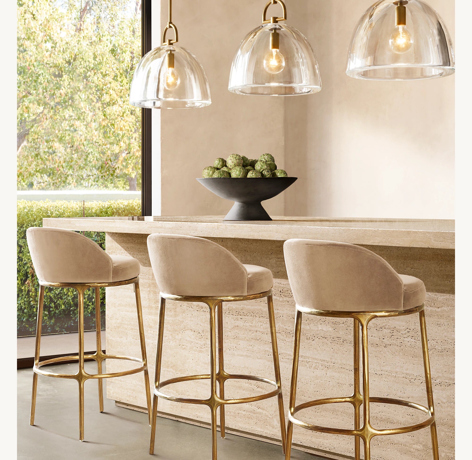 14 Inch Dome Crystal Pendant Light - Botanist