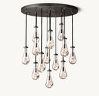 36 Inch Raindrop Glass Round Chandelier – Ava