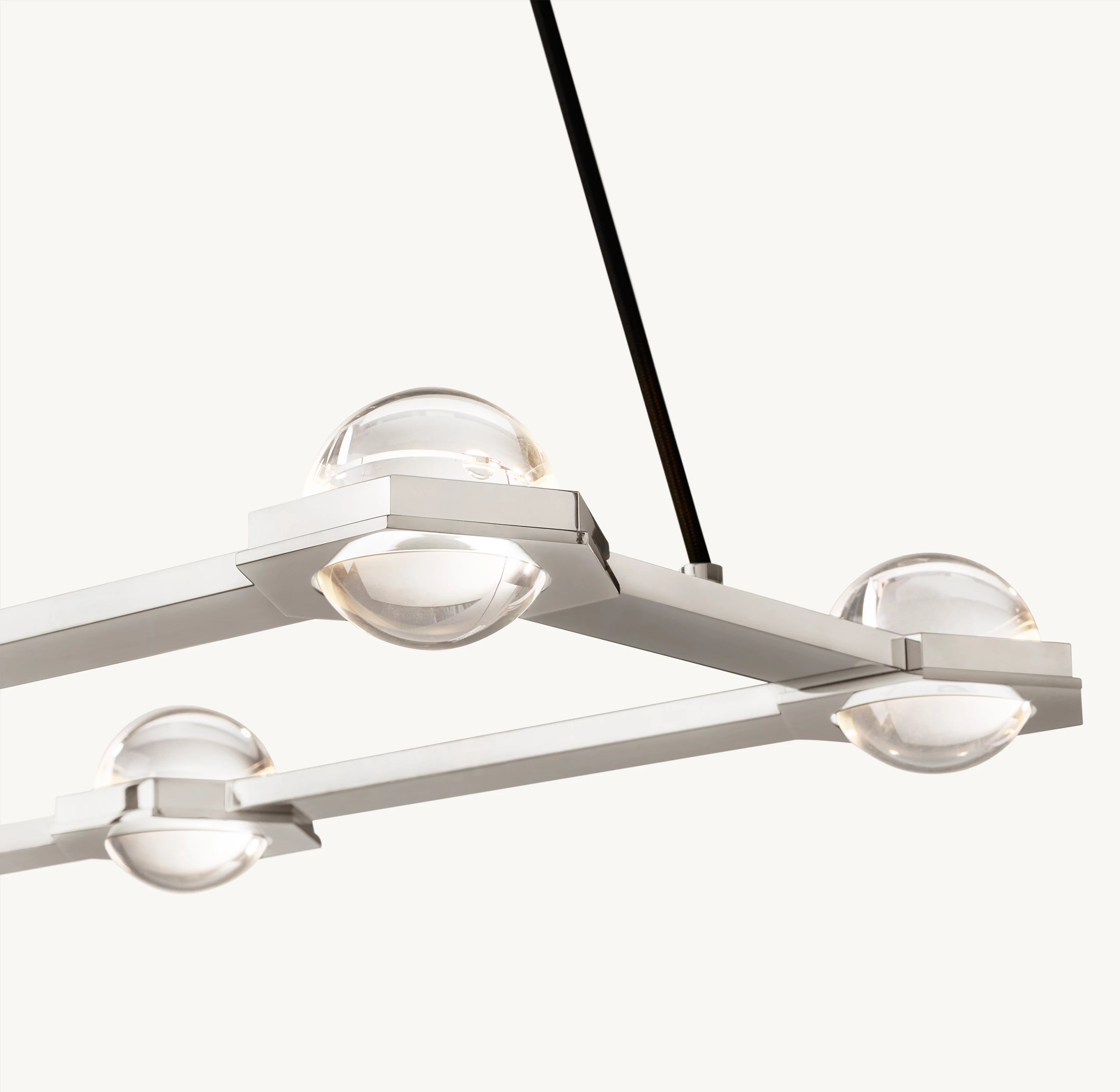 72 Inch Globe Crystal Rectangular Chandelier - Eclatant
