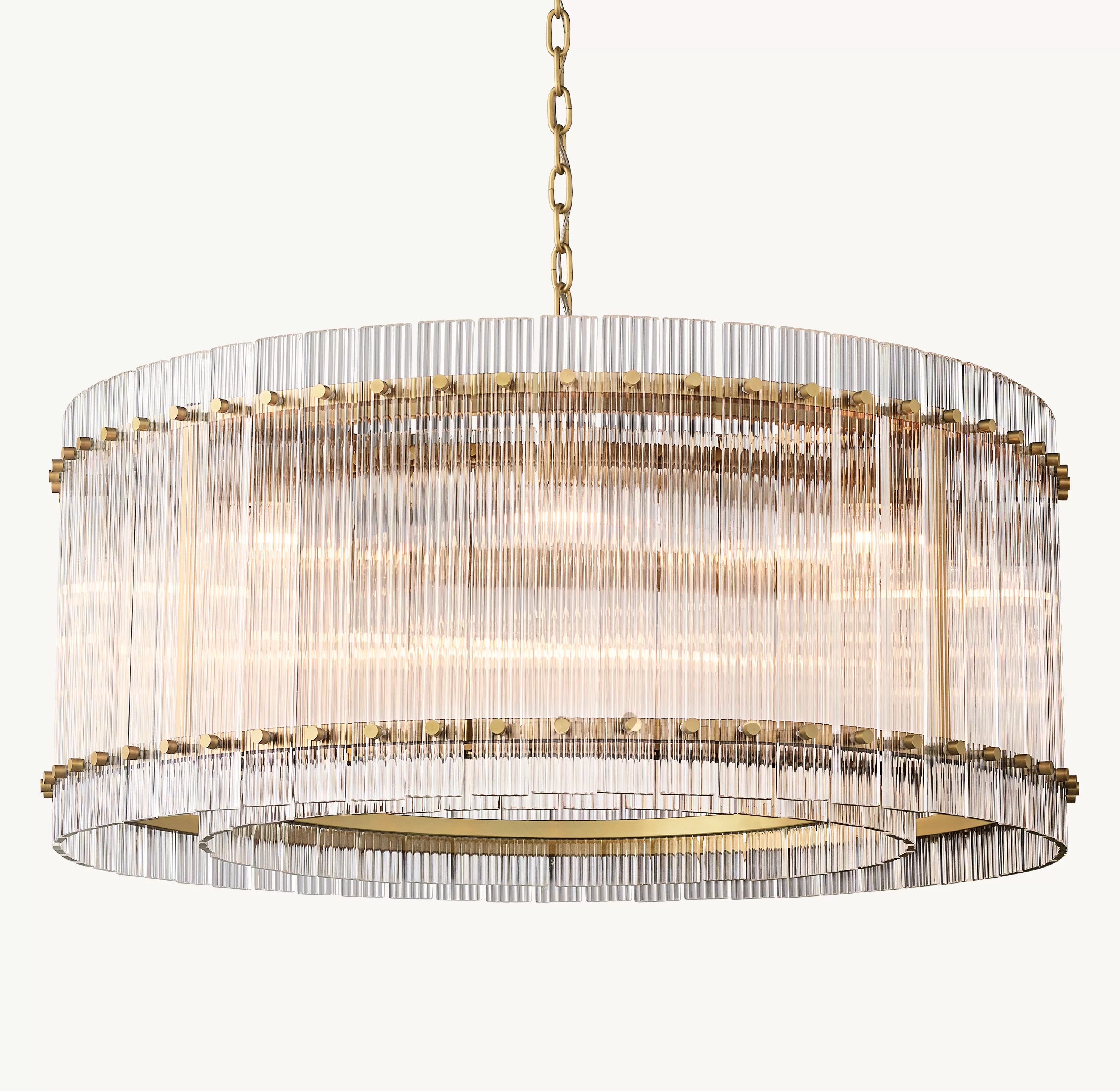 37 Inch Ribbed Glass Round Chandelier - San Marco