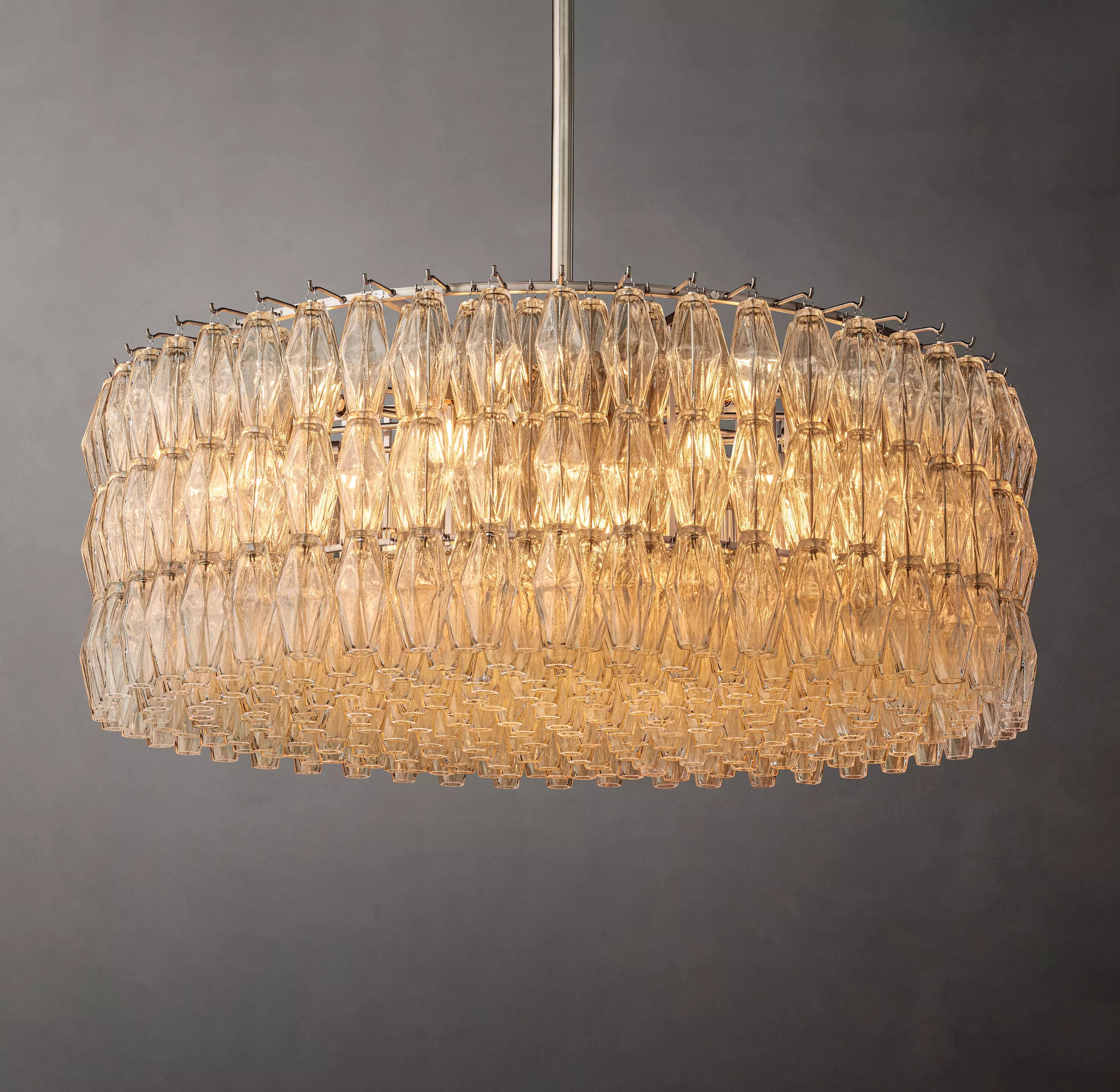 46 Inch Clear Murano Glass Round Chandelier - Chiara