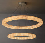 60 Inch Lisse Two-Tier Alabaster Chandelier - Rivage