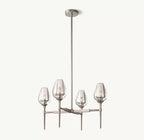 27 Inch Torchiere Crystal Arm Chandelier - Tulip