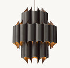 24 Inch Mid Century Modern Brass Chandelier - Cathedral