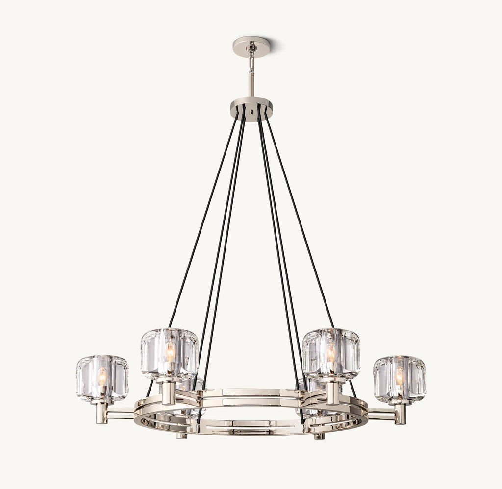 36 Inch Crystal Round Candle Chandelier - Demaret