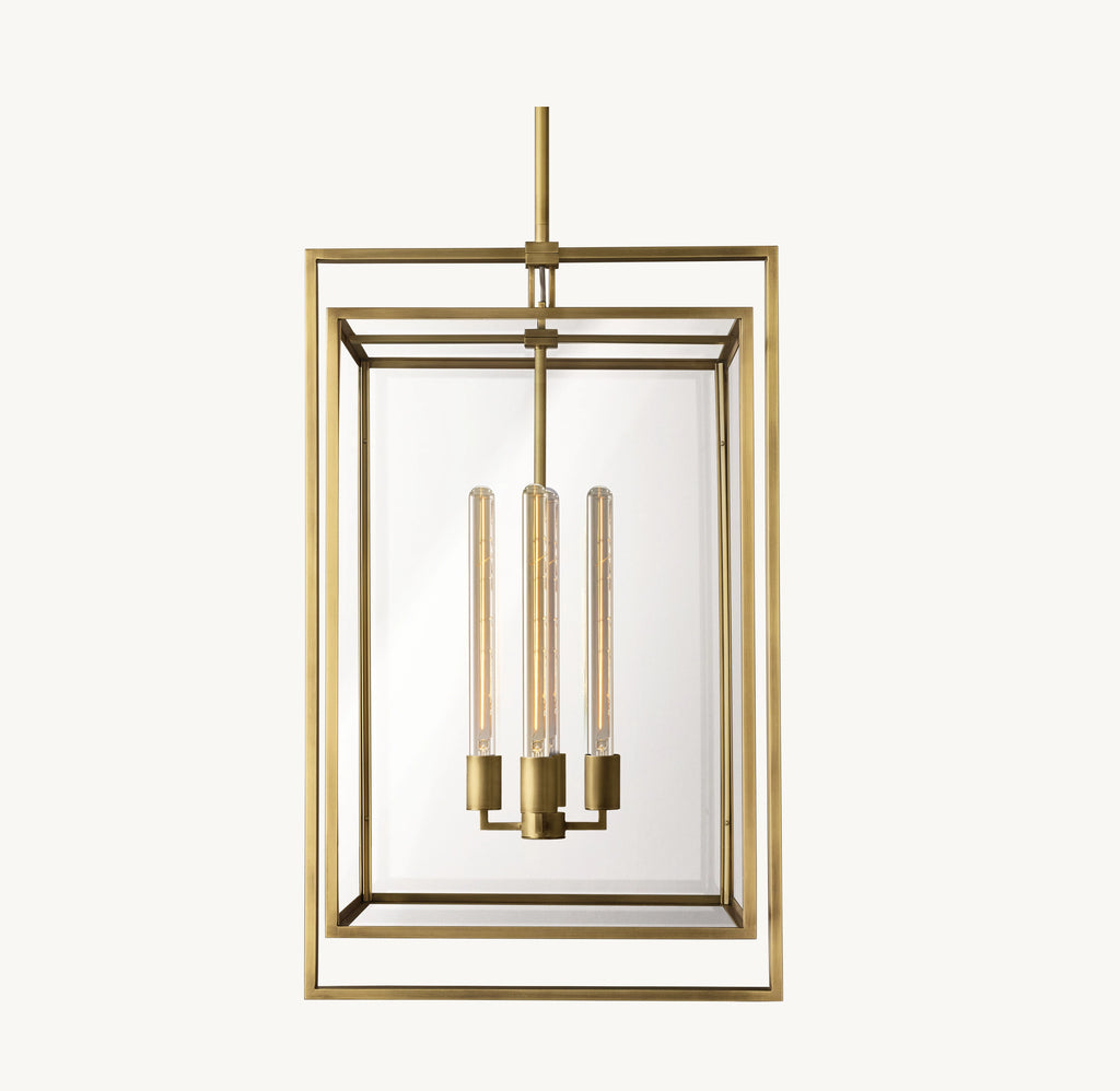 21 Inch Glass Lantern Pendant Light - Beckman
