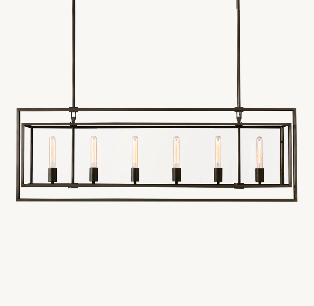 54 Inch Glass Rectangular Chandelier - Beckman