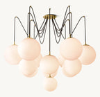 62 Inch Alabaster Globe Spider Chandelier - Cirque