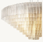 65 Inch Ribbed Clear Glass Tiered Chandelier - Sirene