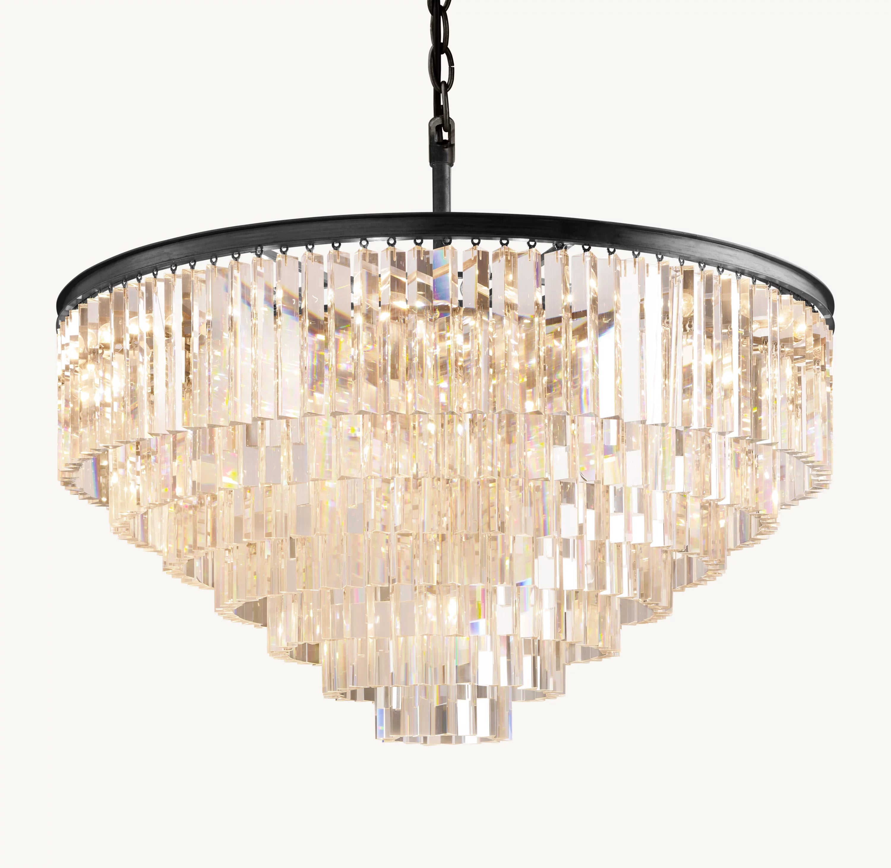 44 Inch Crystal Prism Tiered Chandelier - Odeon