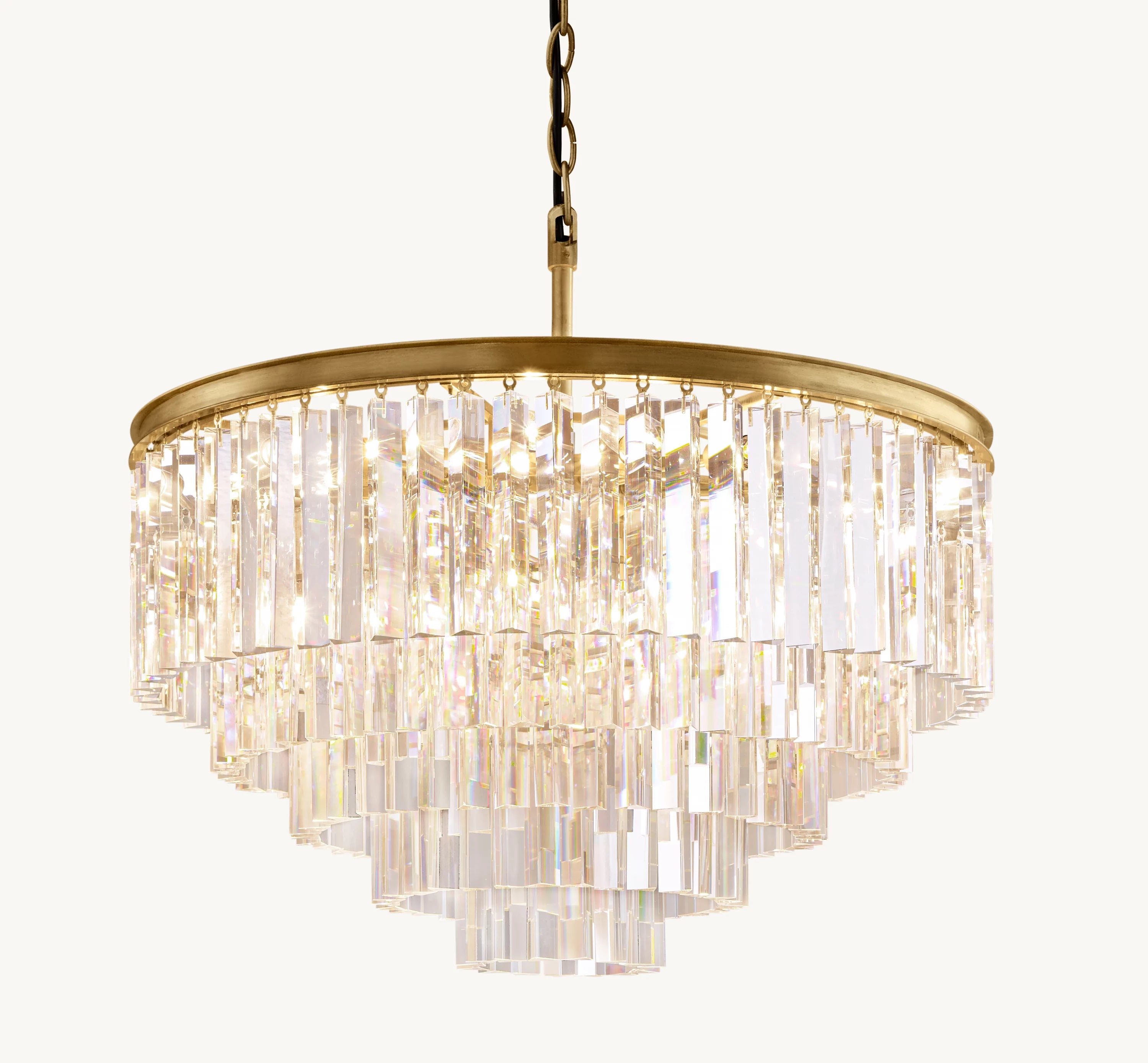 32 Inch Crystal Prism Tiered Chandelier - Odeon