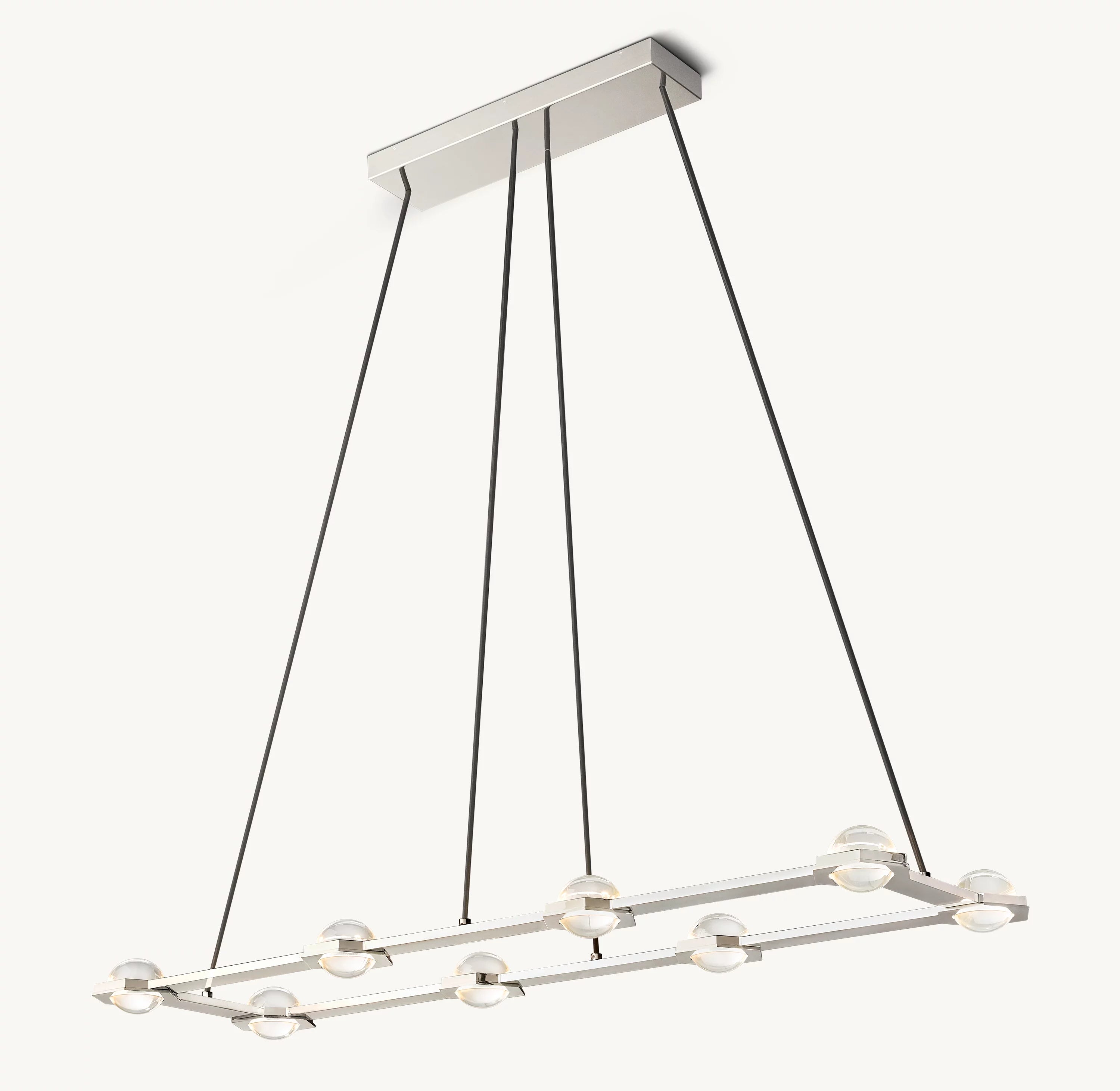 54 Inch Globe Crystal Rectangular Chandelier - Eclatant