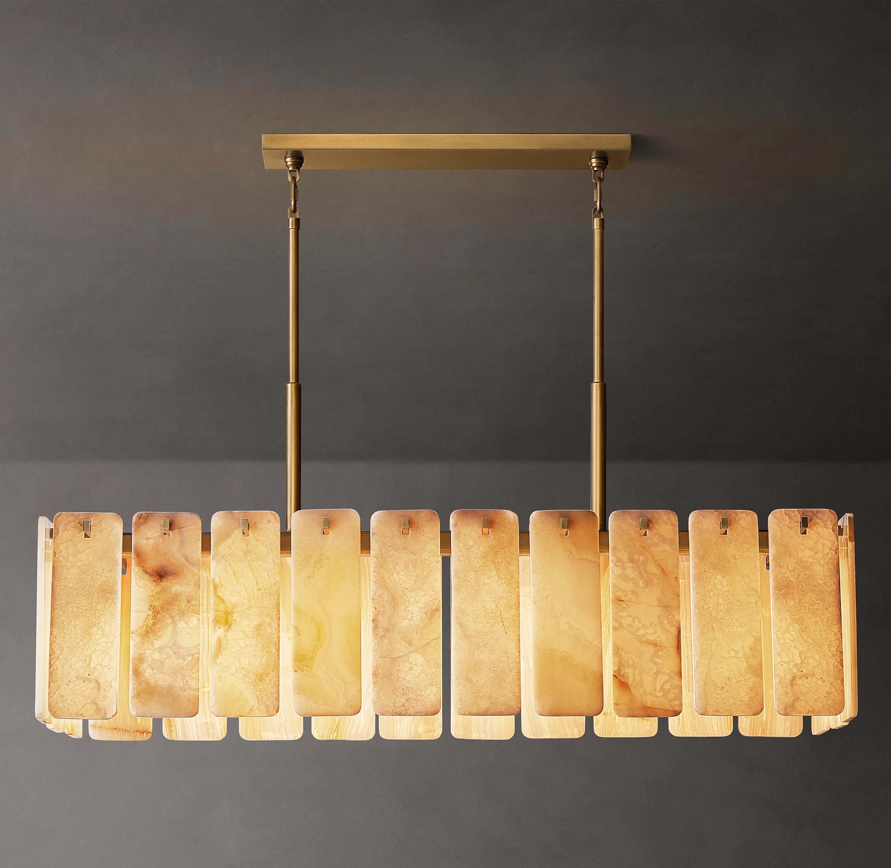 60 Inch Alabaster Rectangular Chandelier - Calamette