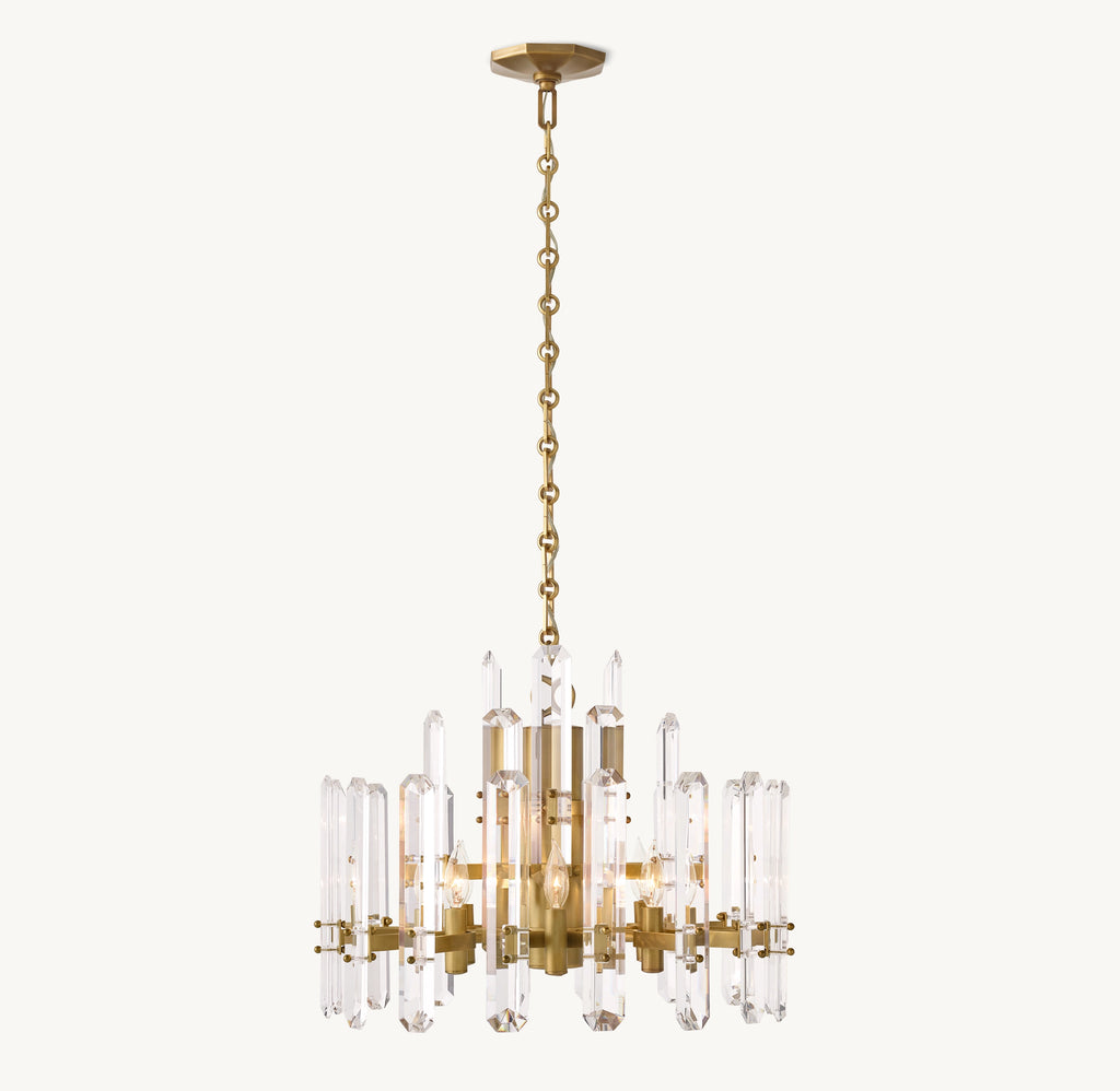 24 Inch Crystal Prism Round Chandelier - Bonnington