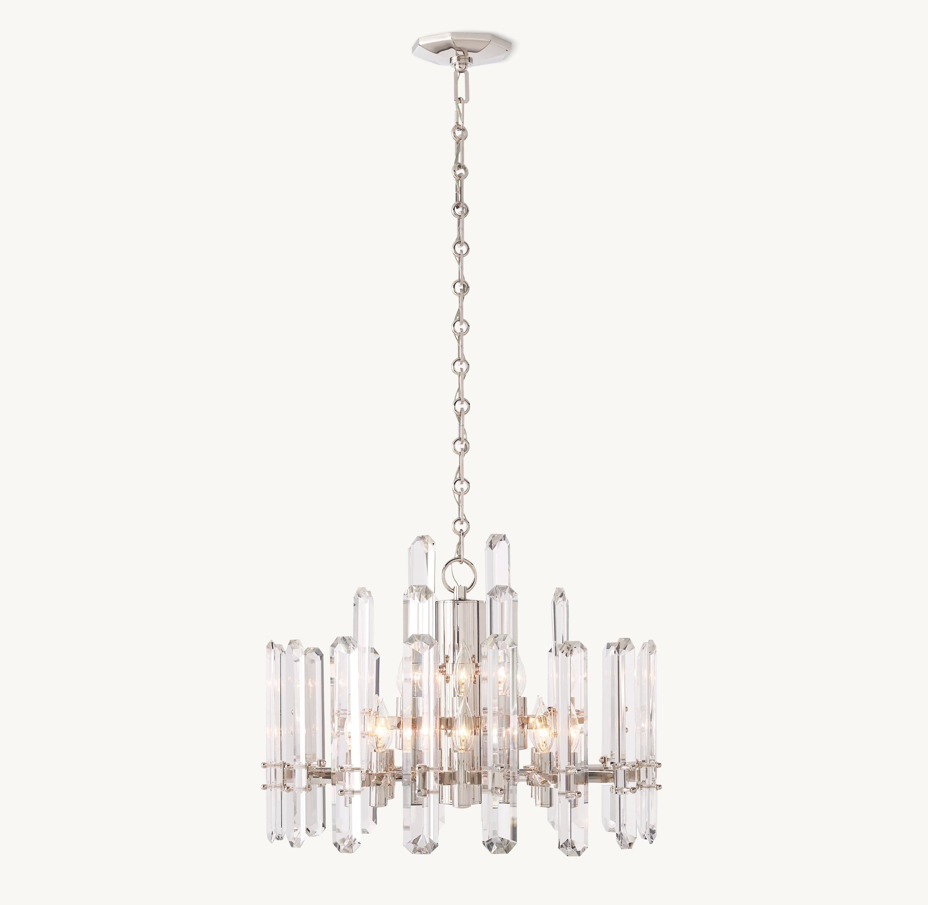24 Inch Crystal Prism Round Chandelier - Bonnington