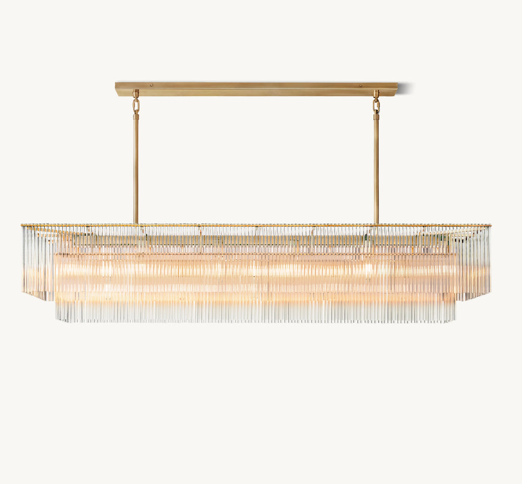 72 Inch Crystal Rod Rectangular Chandelier - Amadeo