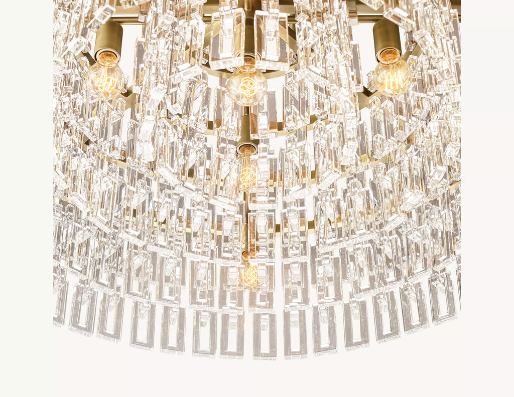 48 Inch Cascading Chain Crystal Round Chandelier - Marignan
