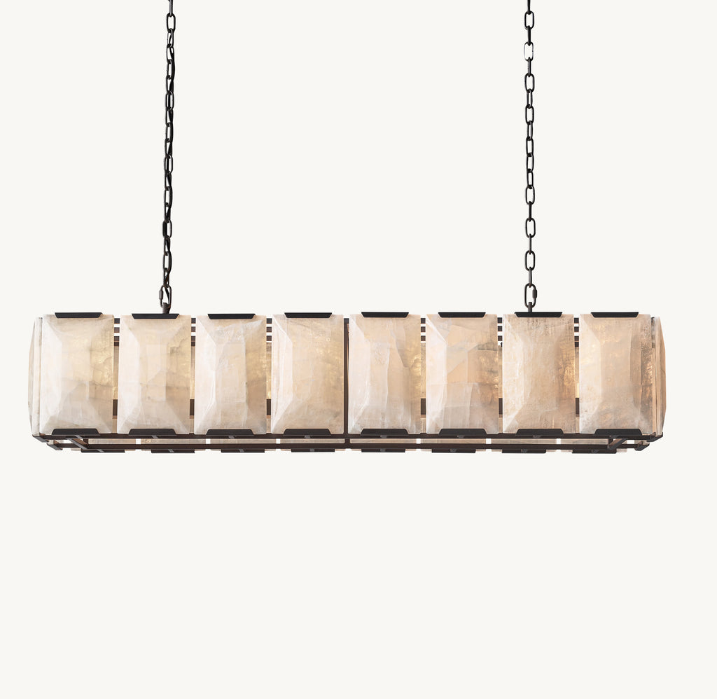 54 Inch Alabaster Rectangular Chandelier – Harlow