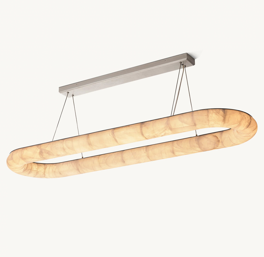 74 Inch Lisse Oval Alabaster Chandelier - Rivage