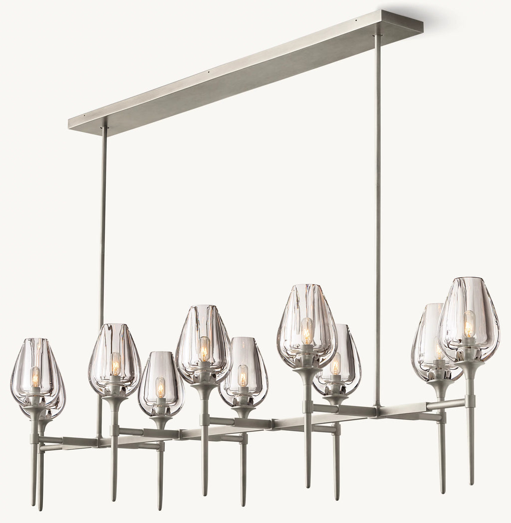 65 Inch Torchiere Crystal Linear Chandelier - Tulip