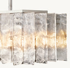 67 Inch Clear Hammered Glass Rectangular Chandelier - Lattice