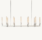 67 Inch Fluted-Glass Candlestick Linear Chandelier - Cannele