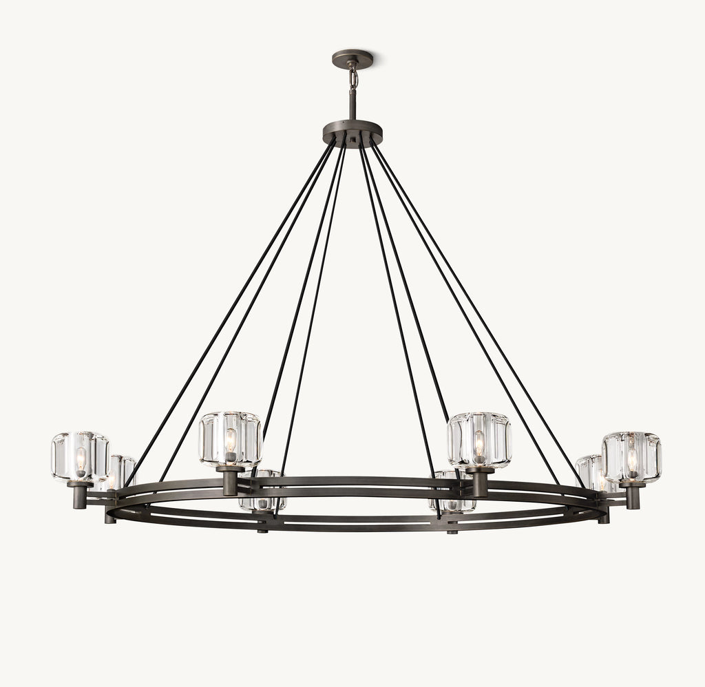 60 Inch Crystal Round Candle Chandelier - Demaret
