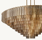 65 Inch Ribbed Smoked Glass Tiered Chandelier - Sirene