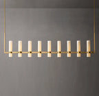 69 Inch Cylindrical Milk Glass Linear Chandelier - Ravelle