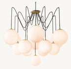 62 Inch Alabaster Globe Spider Chandelier - Cirque