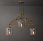 48 Inch Bell Glass Linear Chandelier - Fulcrum
