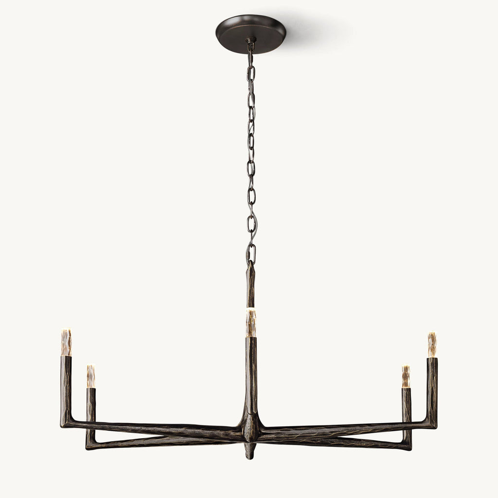36 Inch Forged Candlestick Chandelier - Thaddeus
