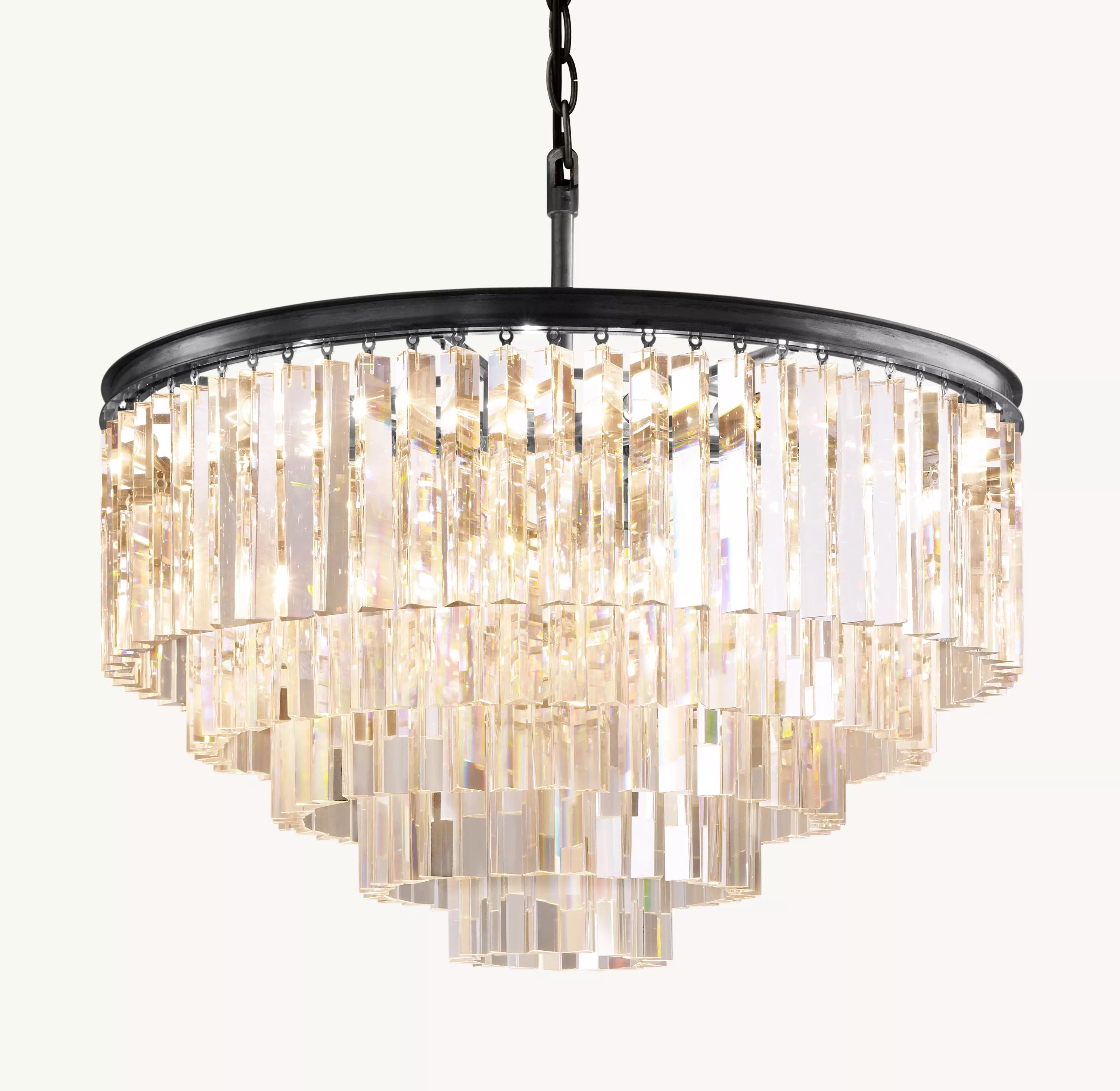 32 Inch Crystal Prism Tiered Chandelier - Odeon