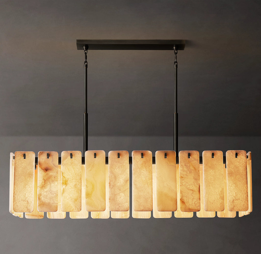 60 Inch Alabaster Rectangular Chandelier - Calamette