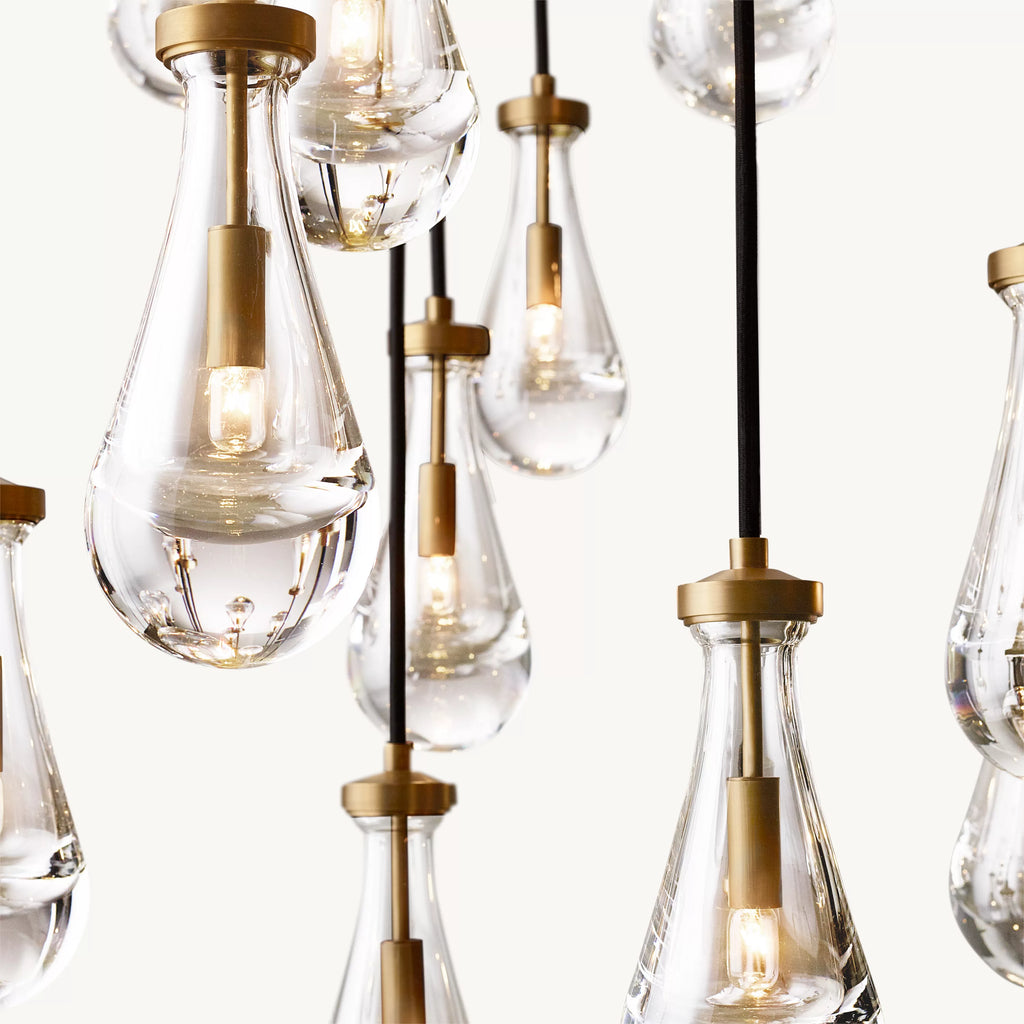 60 Inch Raindrop Glass Round Chandelier – Ava