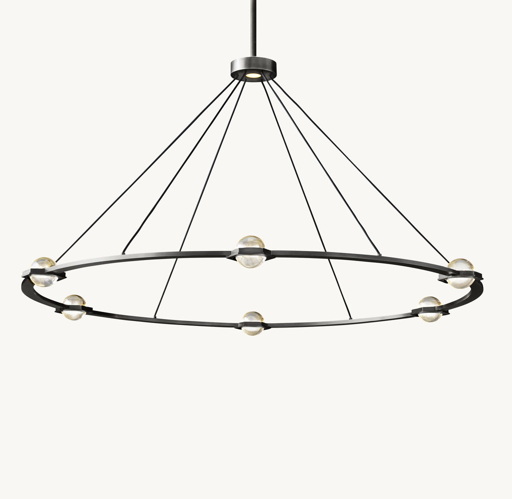 60 Inch Globe Crystal Ring Chandelier - Eclatant