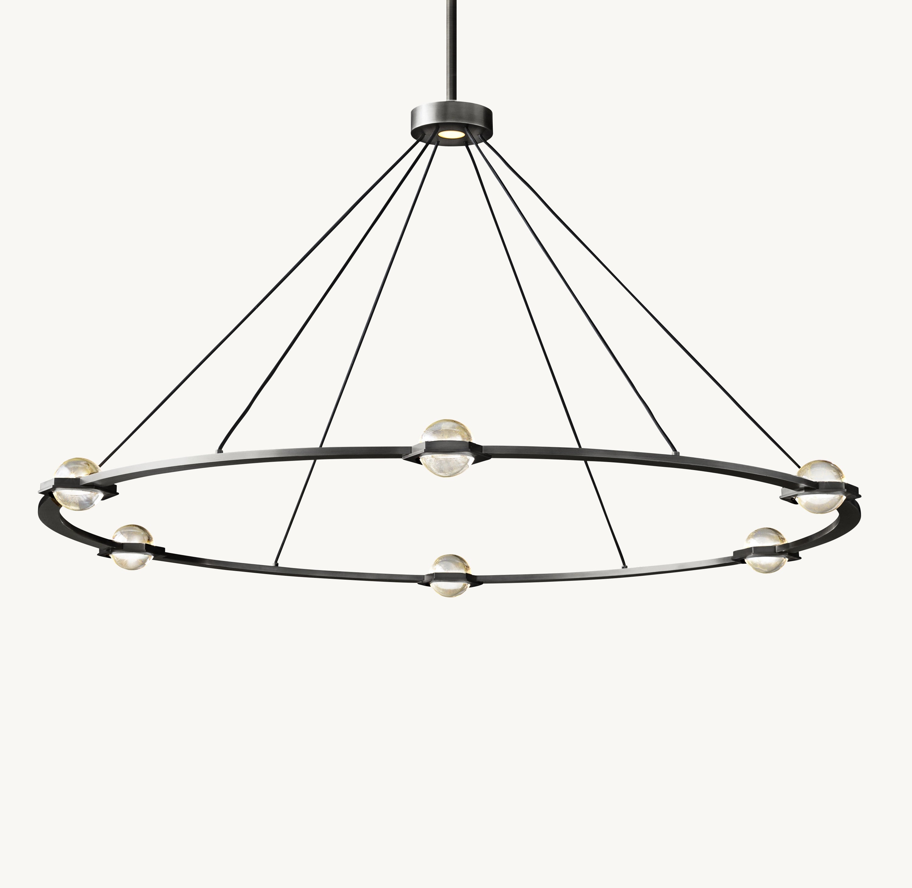 60 Inch Globe Crystal Ring Chandelier - Eclatant