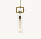 7 Inch Clear Glass Long Cylinder Pendant Light - Machinist