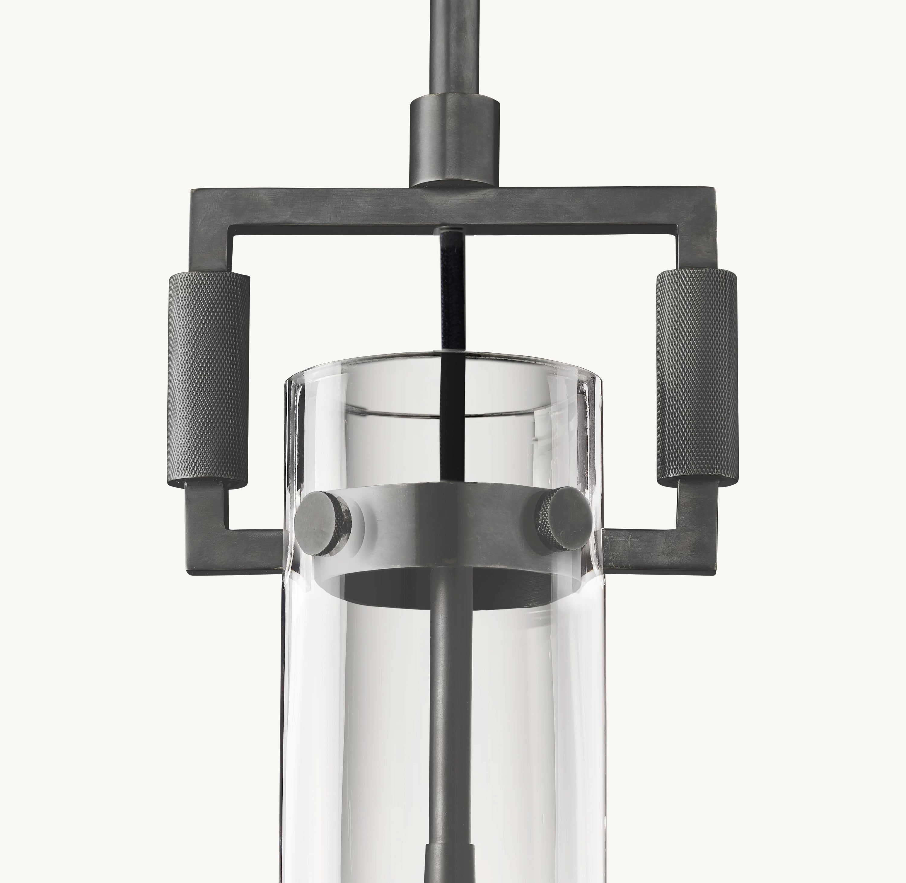 7 Inch Clear Glass Short Cylinder Pendant Light - Machinist