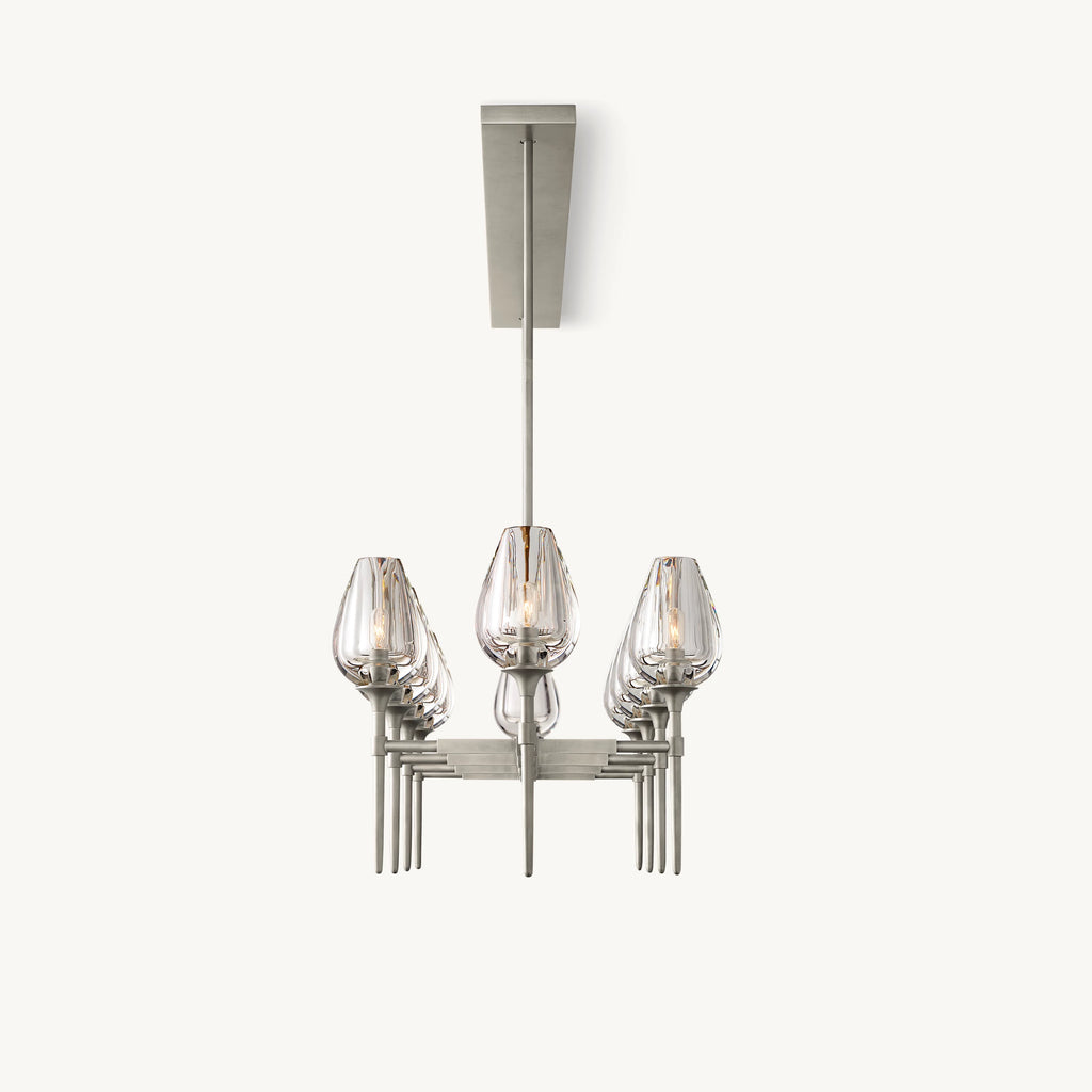 65 Inch Torchiere Crystal Linear Chandelier - Tulip