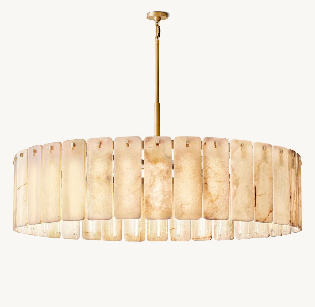 60 Inch Alabaster Round Chandelier - Calamette