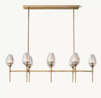 52 Inch Torchiere Crystal Linear Chandelier - Tulip