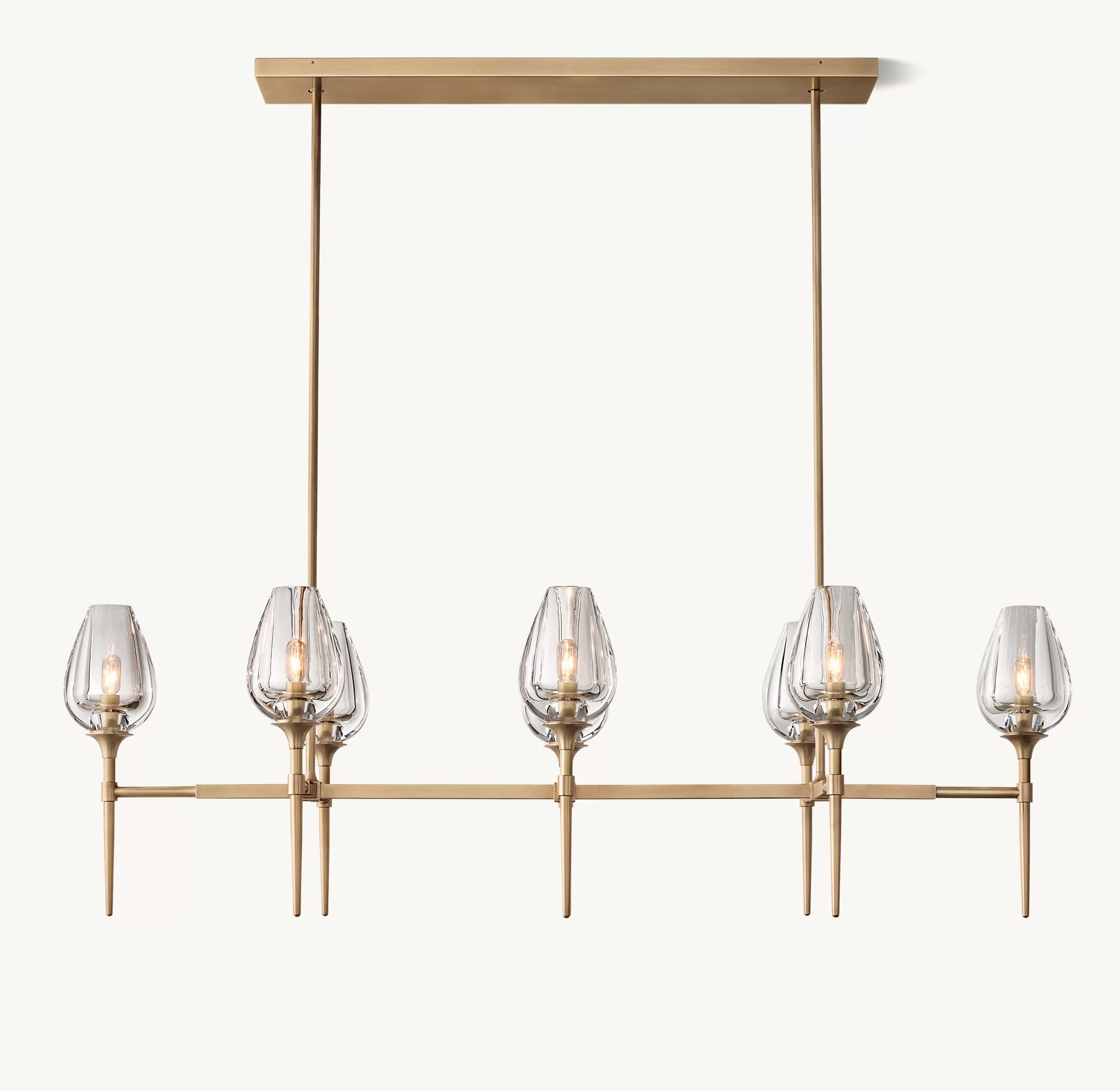 52 Inch Torchiere Crystal Linear Chandelier - Tulip
